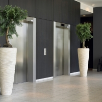 Lift Waiting area decorated with plants